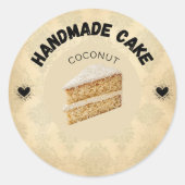 Aangepaste Coconut Cake Labels | Gepersonaliseerde (Voorkant)