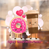 Aangepaste Coffee And Donuts Beste Vriendinnen Voo Raamsticker (Vel 2)