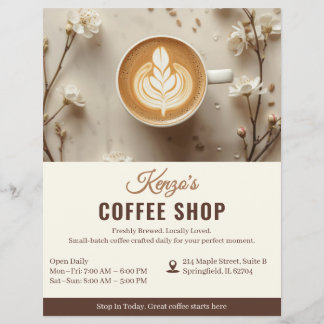 Aangepaste Coffee Shop | Gepersonaliseerde Café Ma Flyer
