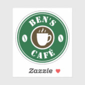 Aangepaste coffeeshop business logo vinyl stickers (Vel)