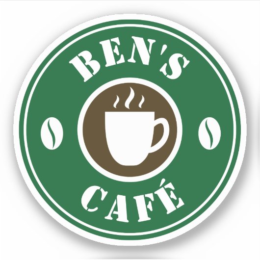 Aangepaste coffeeshop business logo vinyl stickers (Voorkant)