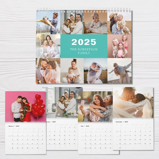 Aangepaste Collage Moderne Familiefoto 2025 Kalender
