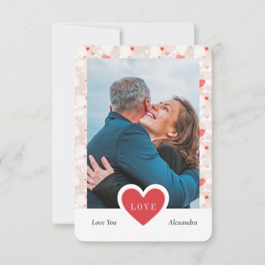 Aangepaste Collage Paar Foto & Valentijnsdag Bedankkaart (Voorkant)