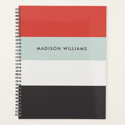 Aangepaste Colorblock Horizontale Monogram Planner (Voorkant)