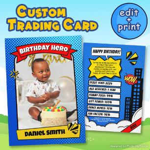 Aangepaste Comic Birthday Trading Kaart Verjaardag Contactkaartje
