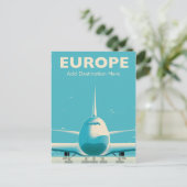 Aangepaste commerciële luchtlijnbestemming Europa Briefkaart (Staand voorkant)