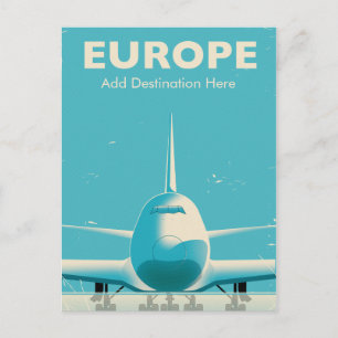 Aangepaste commerciële luchtlijnbestemming Europa Briefkaart