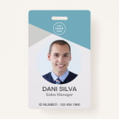 Aangepaste Company Logo Photo Employee ID Badge (Voorkant)