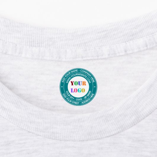 Aangepaste Company Logo Tekst Ronde labels Uw kleu (Aangebracht)