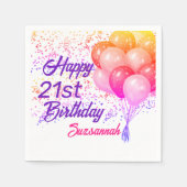 Aangepaste Confetti speciale locatie met ballonnen Servet (Voorkant)