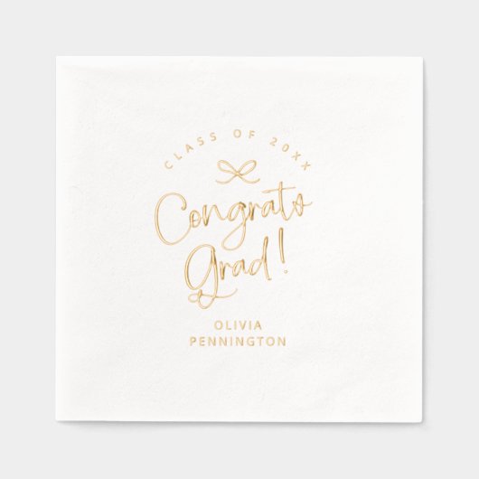 Aangepaste Congrats Afstudeerder Script Afstuderen Folie Servetten (Voorkant)