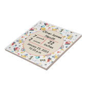 Aangepaste constructie geboortestatistieken tegeltje (Zijkant)