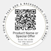Aangepaste container voor schelpdierproducten - QR Ronde Sticker (Voorkant)