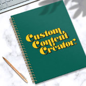 Aangepaste content creator retro groene tekst planner