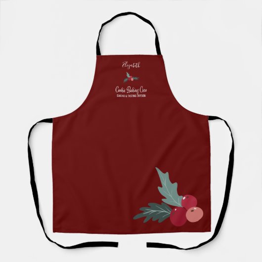Aangepaste Cookie Baking Crew Christmas Schort (Voorkant)