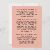 Aangepaste Cookie Exchange Holiday Party Bewerkbaa Kaart (Achterkant)