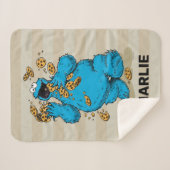 Aangepaste Cookie Monster | Ontwikkeling Waterverf Sherpa Deken (Voorkant (horizontaal))