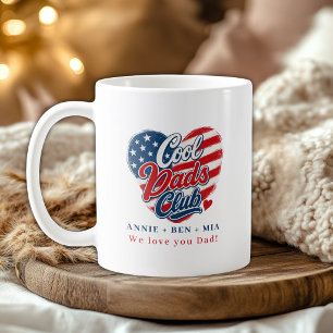Aangepaste "Cool Dads Club" Hart Patriottisch Koffiemok