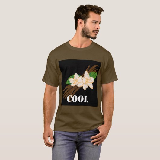 Aangepaste Cool Text Bruine Kleur Basic Mannen T-shirt (Voorkant volledig)
