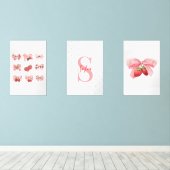 Aangepaste Coquette Aardbeien & Bogen Design Muurkunst Sets (Houten vloer)