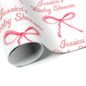 Aangepaste Coquette Blush Roze Bow Girly Baby show Cadeaupapier (Rol Hoek)