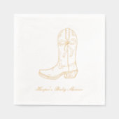 Aangepaste Coquette Boots & Bows Baby shower serve Folie Servetten (Voorkant)