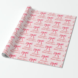 Aangepaste Coquette Roze Strik Meisjesachtige Brui Cadeaupapier