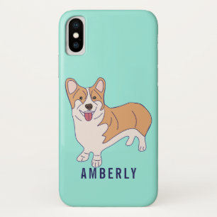 Aangepaste Corgi Dog Mint Green iPhone X Hoesje