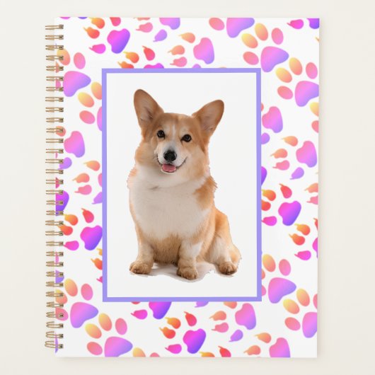 Aangepaste Corgi Hond Foto Planner (Voorkant)