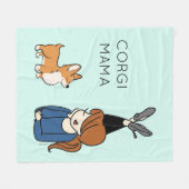 Aangepaste Corgi Mama Fleece Blanket (Voorkant (Horizontaal))