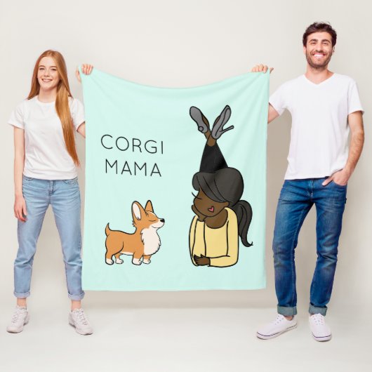 Aangepaste Corgi Mama Fleece Blanket Deken (In situ)