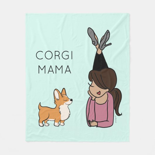 Aangepaste Corgi Mama Fleece Blanket Deken (Voorkant)