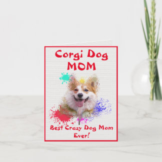 Aangepaste Corgi Moeder Hond Beste Gekke Hond Dame Kaart