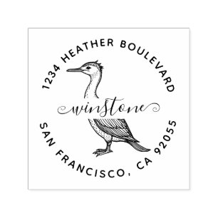 Aangepaste Cormorant Bird Retouradres Familienaam Zelfinktende Stempel