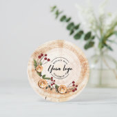 Aangepaste Corporate Logo Wood Tree Christmas Foli Feestdagenkaart (Staand voorkant)