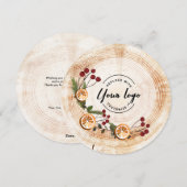 Aangepaste Corporate Logo Wood Tree Christmas Foli Feestdagenkaart (Voorkant / Achterkant)