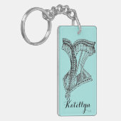 Aangepaste Corset-Sleutelhanger met offerte Sleutelhanger (Voorkant Links)