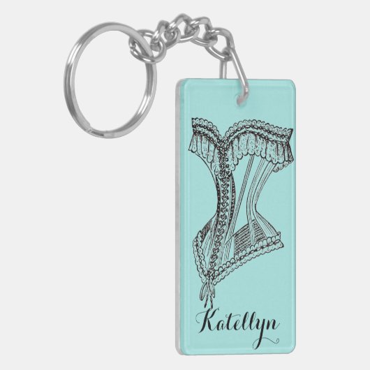 Aangepaste Corset-Sleutelhanger met offerte Sleutelhanger (Voorkant Links)