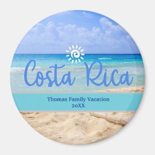 Aangepaste Costa Rica Vakantie Strand Familiefoto Magneet