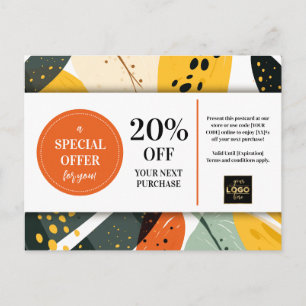 Aangepaste coupon korting Modern Abstract patroon Briefkaart