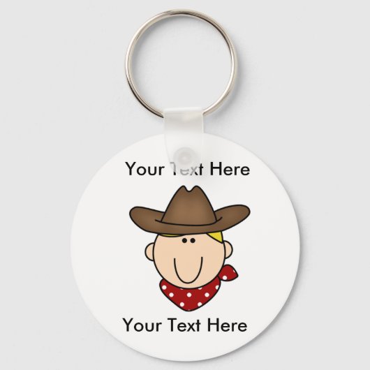 Aangepaste Cowboy Blond Sleutelhanger (Voorkant)