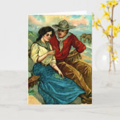 Aangepaste Cowboy Courtship Kaart (Gele Bloem)