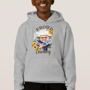 Aangepaste cowboy fototekst zonnebloem accent