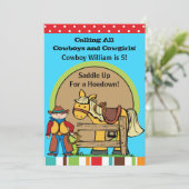 Aangepaste Cowboy Hoedown Westerne verjaardag Kaart (Staand voorkant)