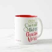 Aangepaste Cozy Sweaters Rood Groen Kerst Tweekleurige Koffiemok (Voorkant rechts)