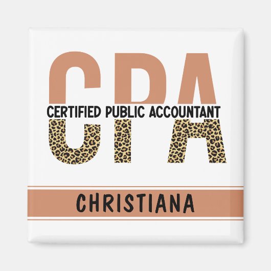 Aangepaste CPA Certified Public Accountant Leopard Magneet (Voorkant)