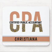 Aangepaste CPA Certified Public Accountant Leopard Muismat (Voorkant)