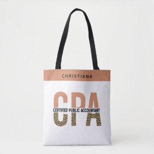 Aangepaste CPA Certified Public Accountant Luipaar Draagtas