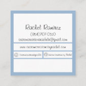 Aangepaste creaties door Rachel Vierkante Visitekaartje (Achterkant)