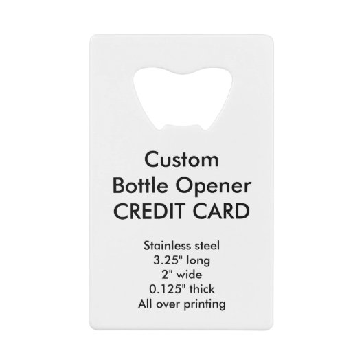 Aangepaste creditcardstijl botopening kredietkaart flessenopener (Voorkant)
